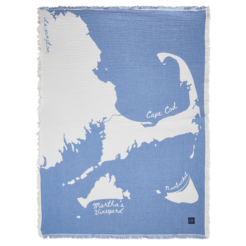 Blanket with map motif 160x200 cm