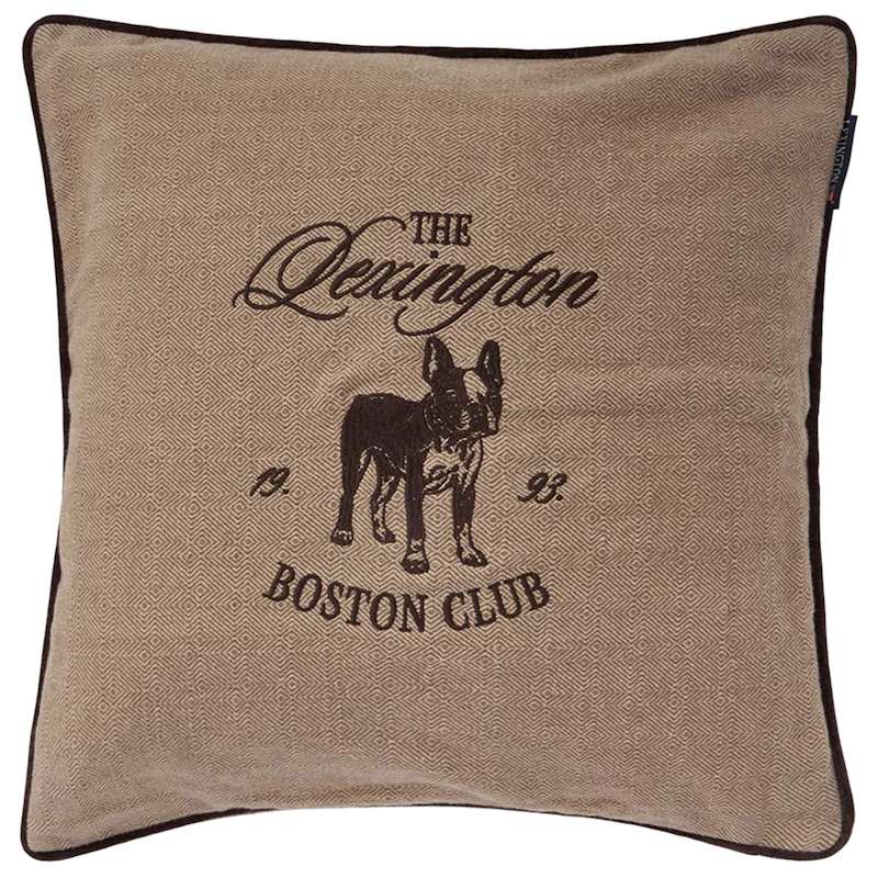 Boston Club Cushion Cover 50x50 cm, Beige / Brown