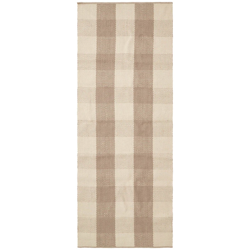 Checked Jute Rug 80x220 cm, Beige/Nature