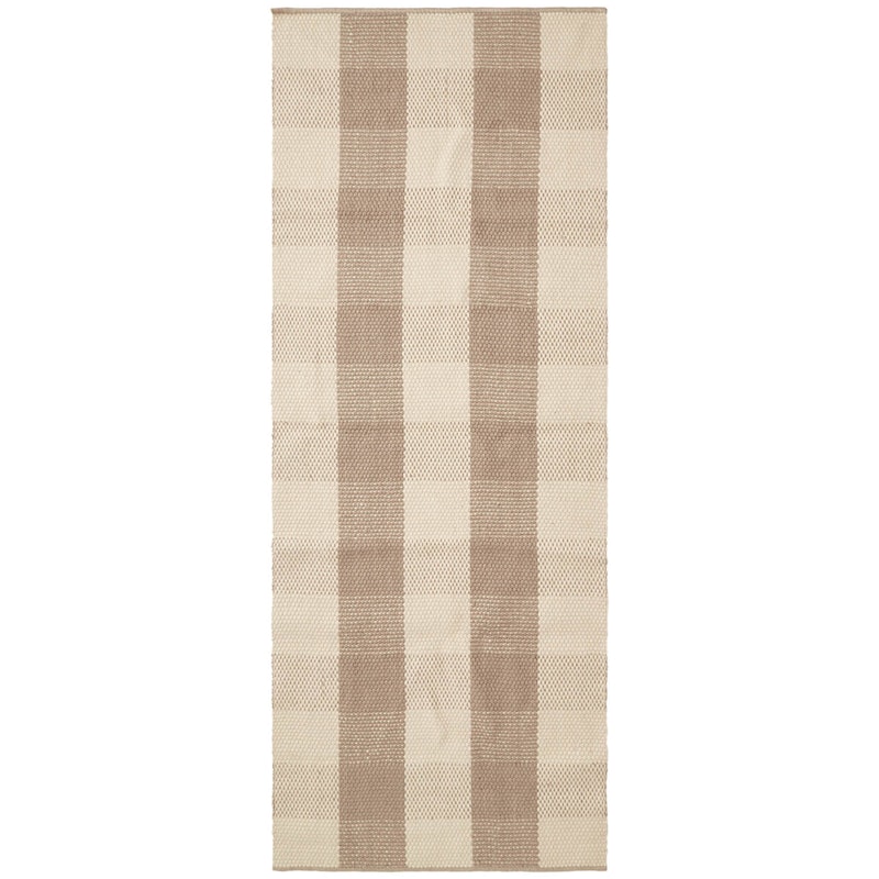 Checked Jute Rug 80x220 cm, Beige/Nature