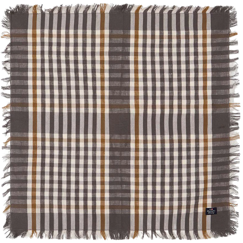 Checked Napkin 50x50 cm, Grey / White / Fudge