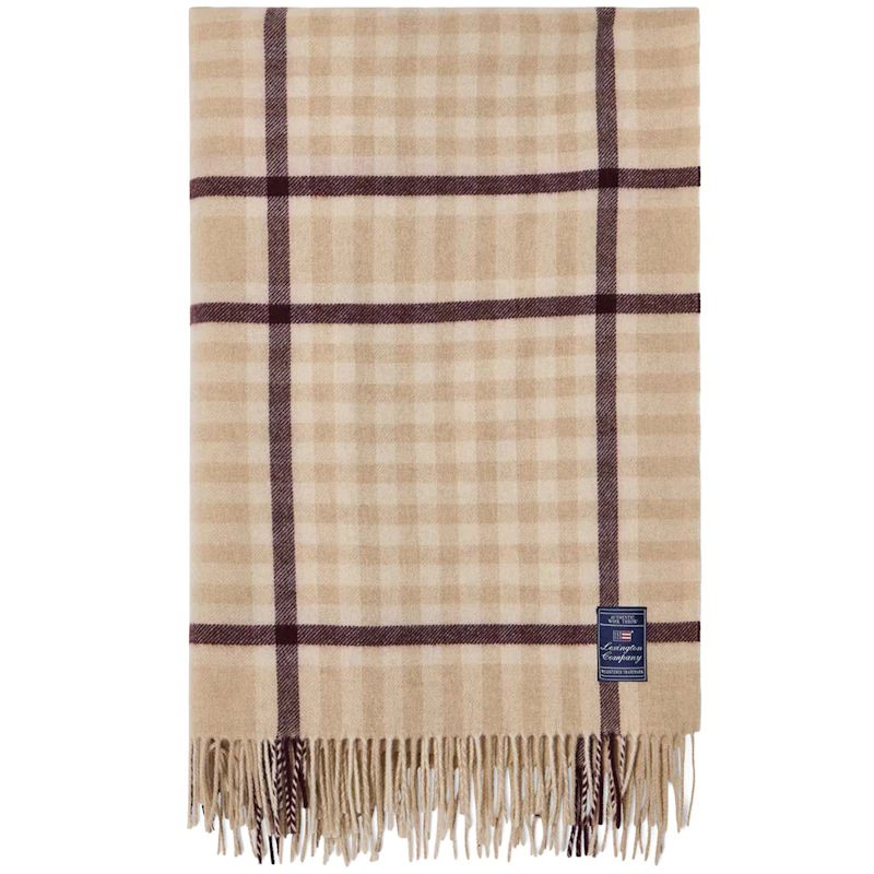 Checked Throw 130x170 cm, Beige / Figs