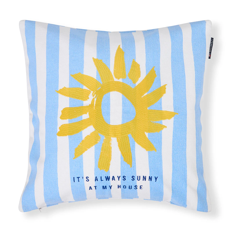 Cushion Cover 50x50 cm, Blue / White