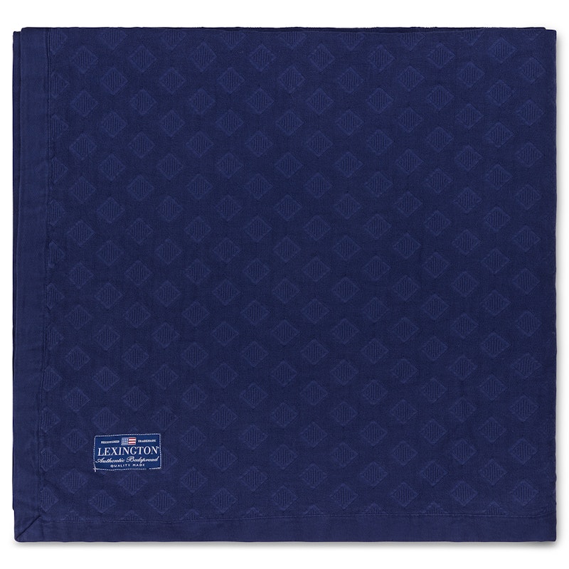 Diamond Jacquard Bedspread 160x240 cm, Dark Blue