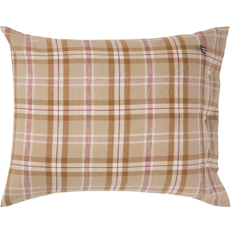 Checked Pillowcase 50x60 cm, Fudge / Beige / Figs