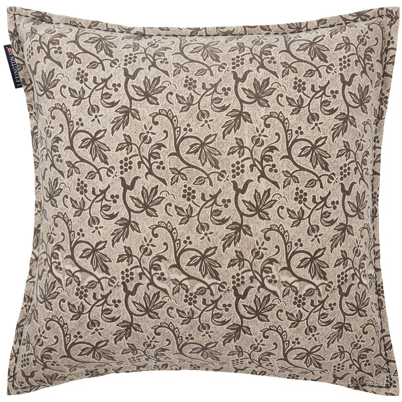 Grapevine Printed Recycled Cotton Cushion Cover 50x50 cm, Brown/Beige