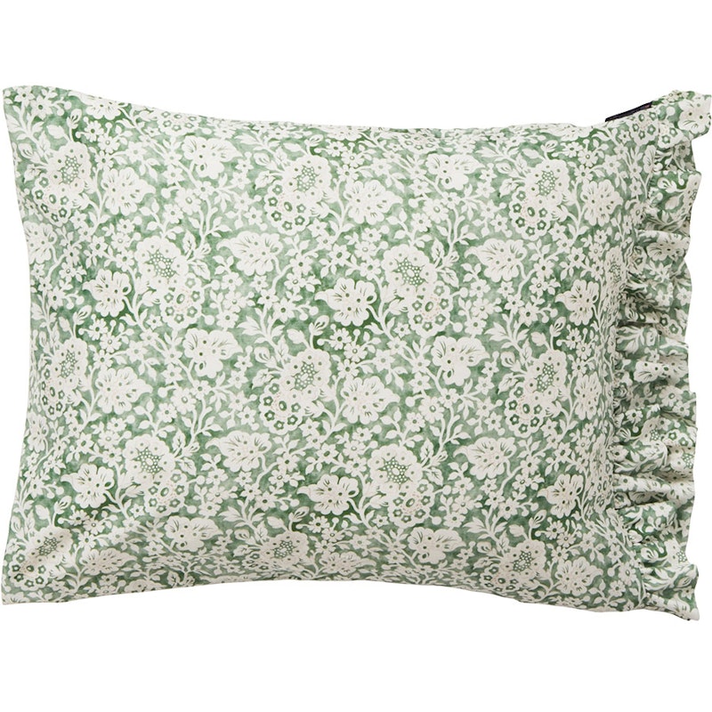 Floral printed Cotton Sateen Pillowcase 50x60 cm, Green