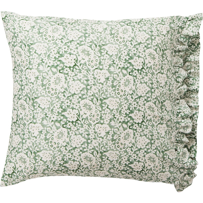 Floral printed Cotton Sateen Pillowcase 65x65 cm, Green