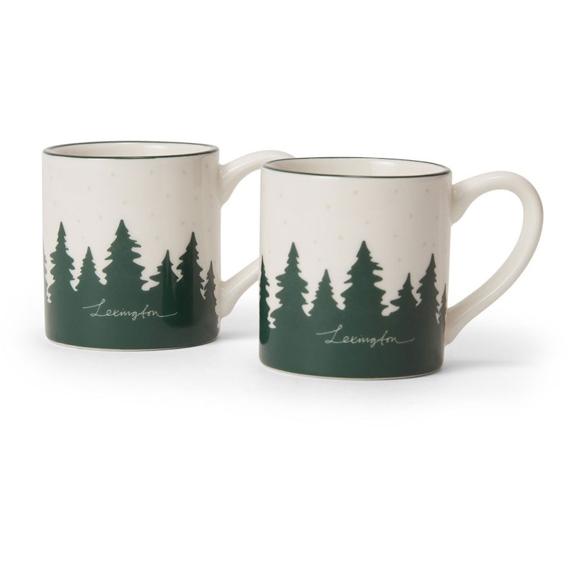 Happy Holidays Espresso Mug White / Green 2-pack
