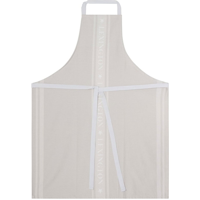 Icons Cotton Jacquard Star Apron, White / Beige