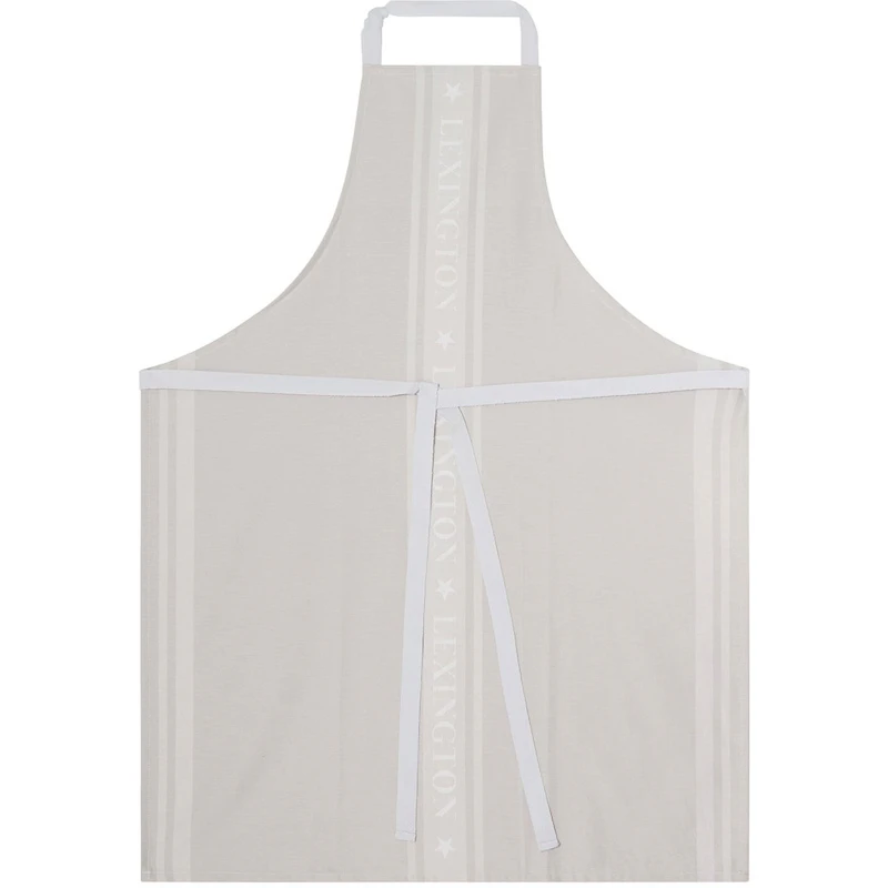 Icons Cotton Jacquard Star Apron, White / Beige