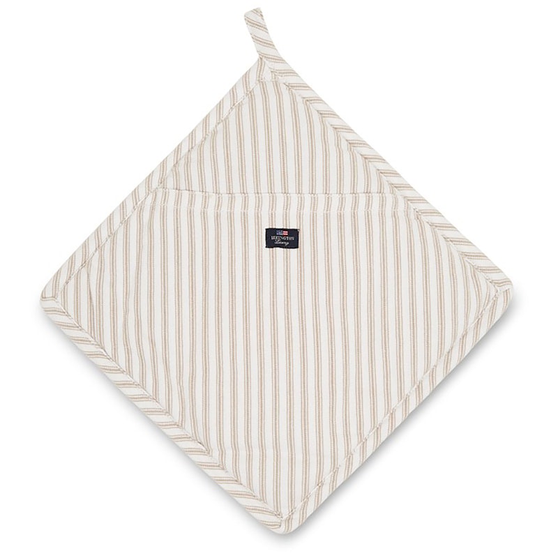 Icons Herringbone Striped Pot Holder, Beige