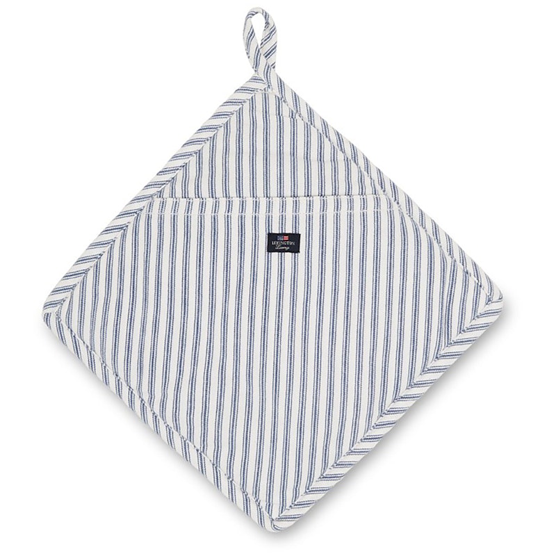 Icons Herringbone Striped Pot Holder, Blue