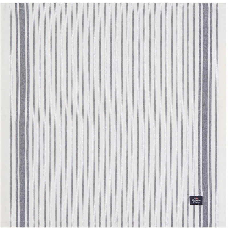 Icons Striped Organic Cotton Oxford Napkin, White / Dress Blue