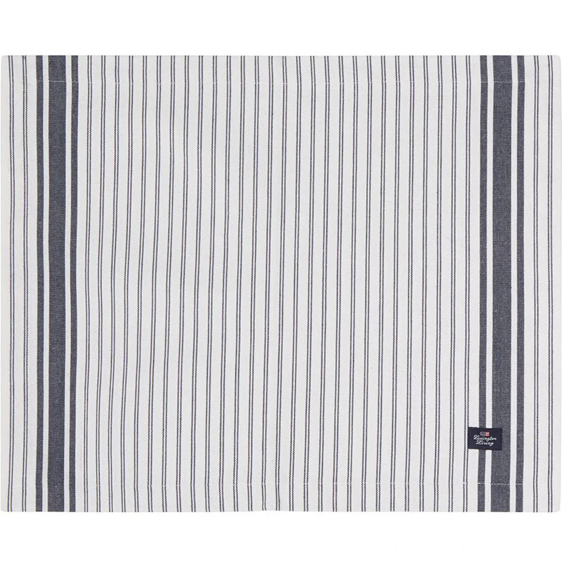 Icons Striped Organic Cotton Oxford Placemat, White / Dress Blue