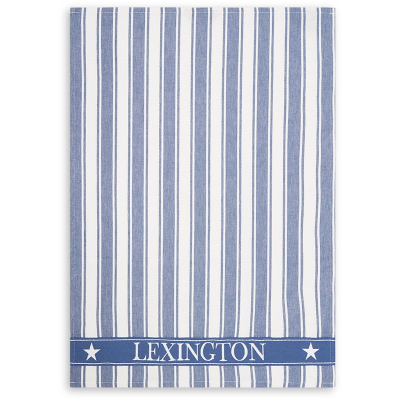 Icons Twill Waffle Striped Kitchen Towel, Blue