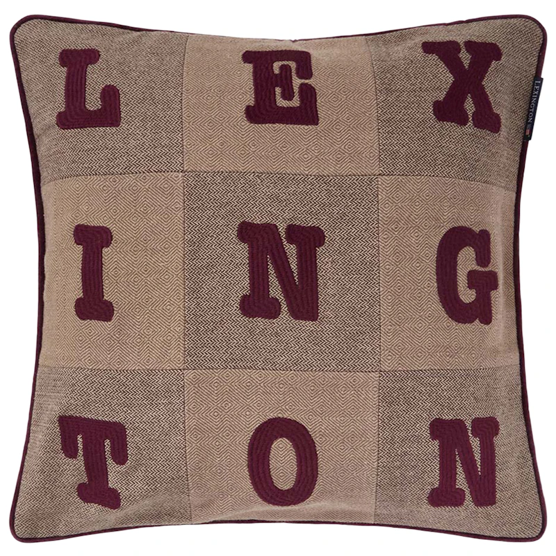 Letter Cushion Cover 50x50 cm, Beige / Brown / Figs