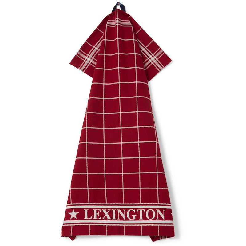 Lexington Checked Organic Cotton Kitchen Towel 50x70 cm, Red / White