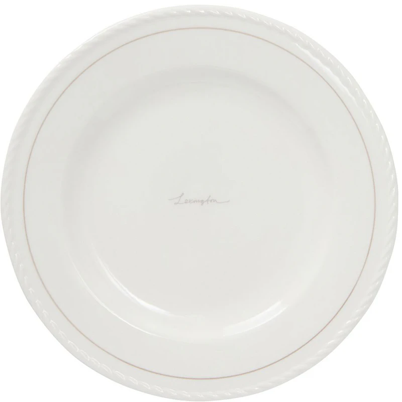 Lexington Porcelain Dessert Plate 22 cm 4-pack, White / Beige