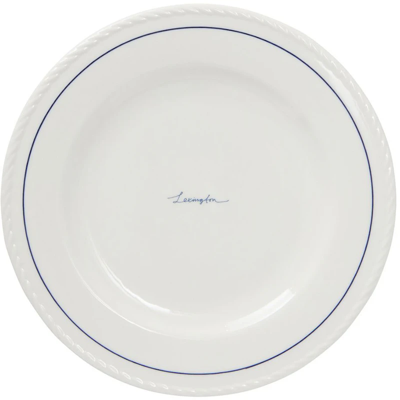 Lexington Porcelain Dessert Plate 22 cm 4-pack, White / Dark Blue