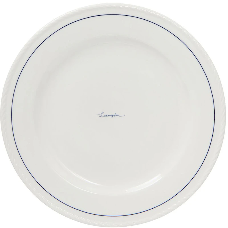 Lexington Porcelain Dinner Plate 27,5 cm 4-pack, White / Dark Blue