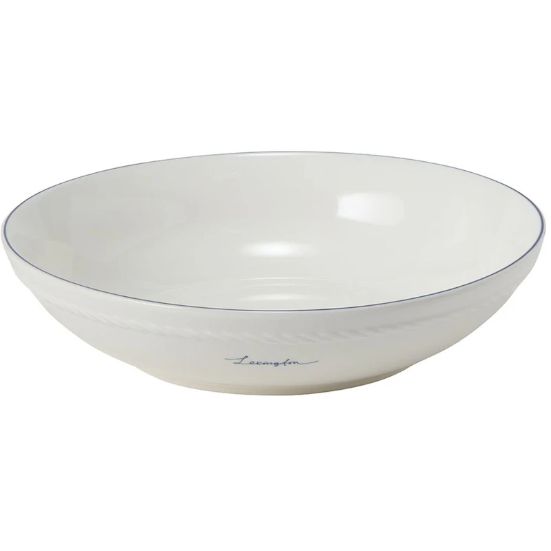 Lexington Porcelain Medium Bowl 22 cm, White / Dark Blue