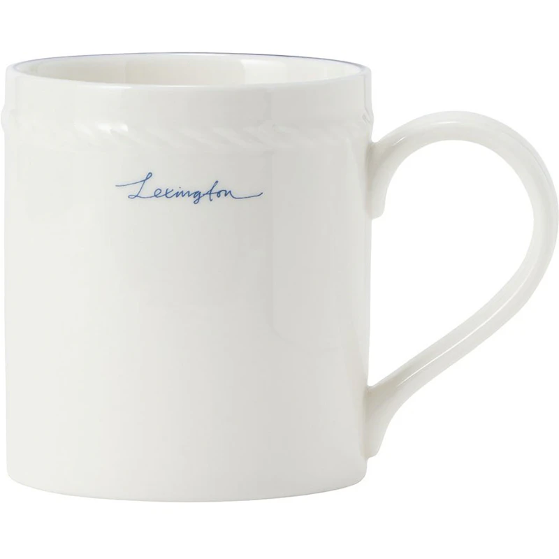 Lexington Porcelain Mug 8 cm, White / Dark Blue