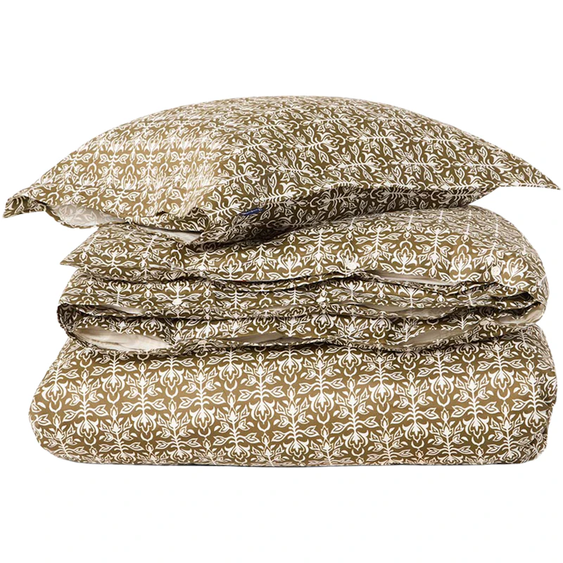 Ornament Bed Set 220x220 + 50x60x2 cm, Olive / White