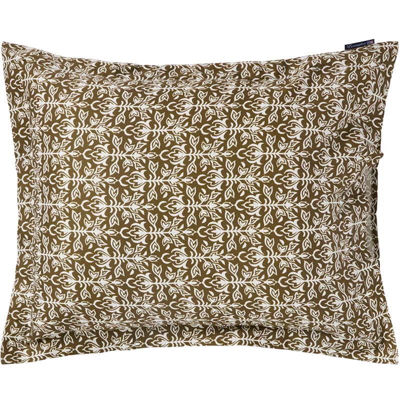 Ornament Pillowcase 50x60 cm, Olive / White