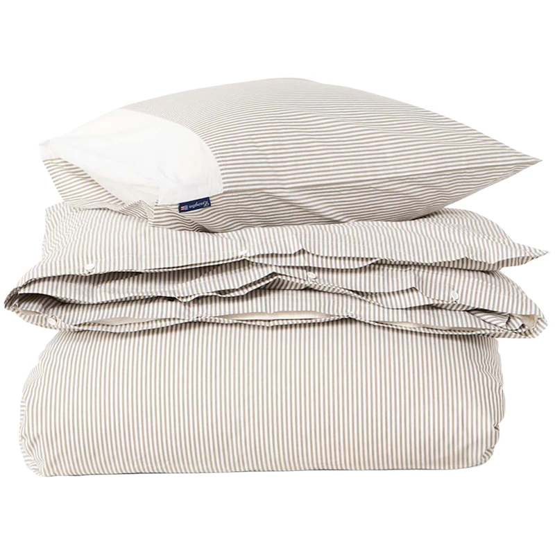 Striped Bed Set 150x210 + 50x60 cm, Olive / White