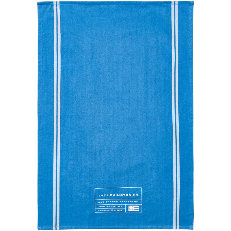 Organic Cotton Kitchen Towel With Side Stripes 50x70 cm, Blue/White