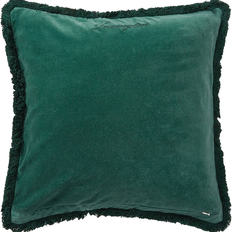 Organic Cotton Velvet Fringe Cushion Cover 50x50 cm, Green