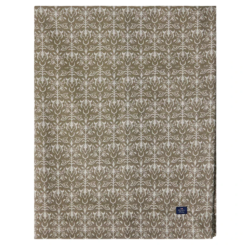 Ornament Jacquard Tablecloth 150x350 cm, Beige / Dark olive green