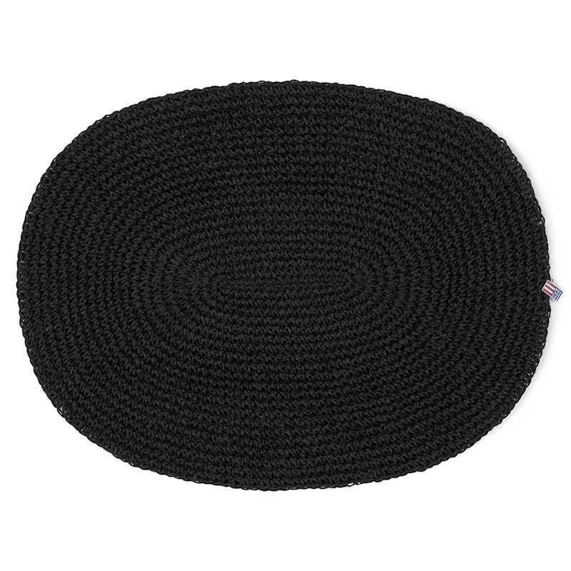 Oval Paper Straw Placemat 35x45 cm, Black