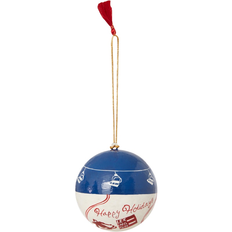 Papier Maché Christmas Balls 2-pack, White/Blue