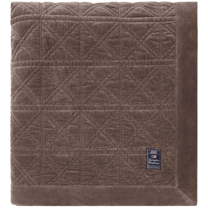 Rattan Quilted Organic Cotton Velvet Bedspread 160x240 cm, Brown