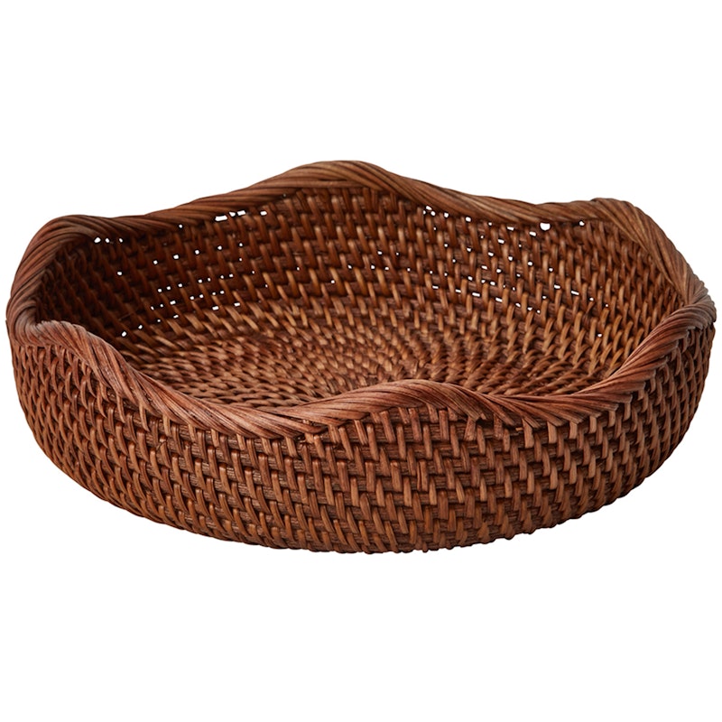 Rattan Wavy Basket Brown, M