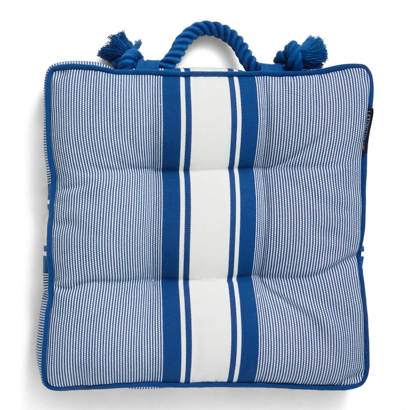 Seat Cushion 40x40 cm, White / Blue