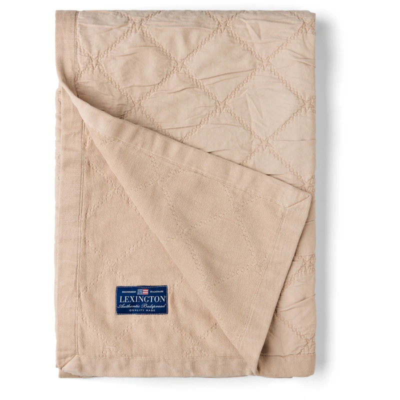 Signature Star Organic Cotton Quilted Bedspread 160x240 cm, Beige