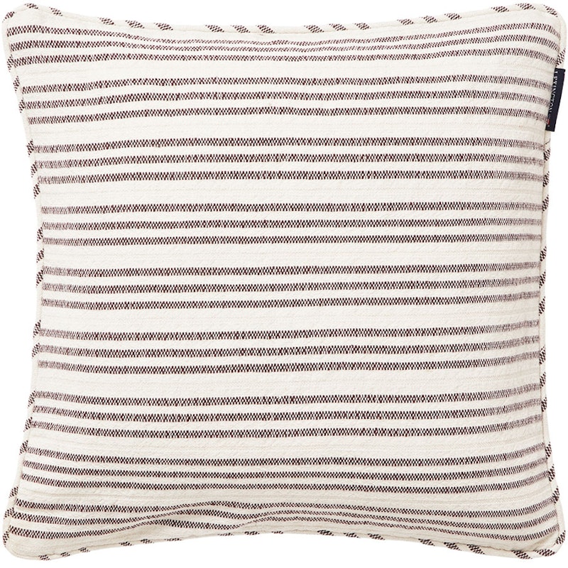 Stripe Structured Linen/Cotton Cushion Cover 50x50 cm, White/Grey