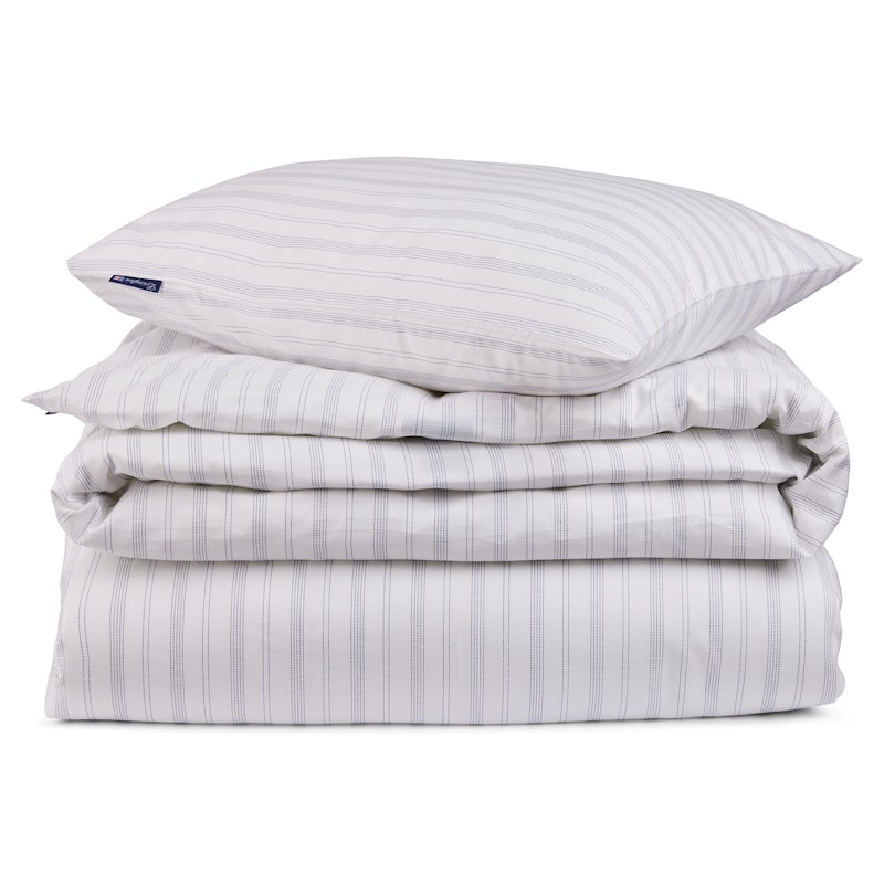 Striped Lyocell/Cotton Bedding Set 150x210 cm, White/Misty Blue