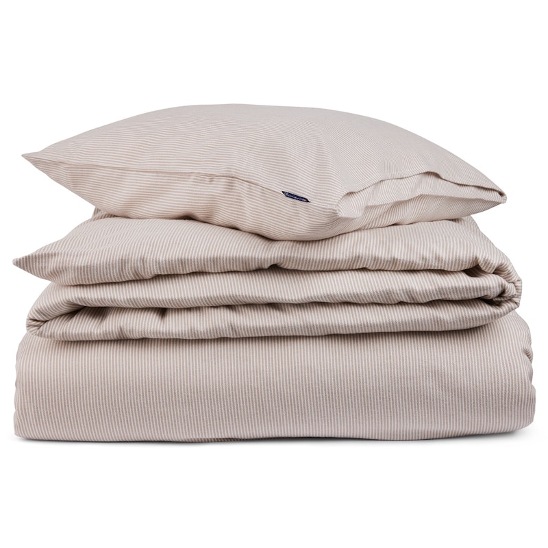 Striped Lyocell/Flannel Bedding Set 150X210 + 50x60, Beige