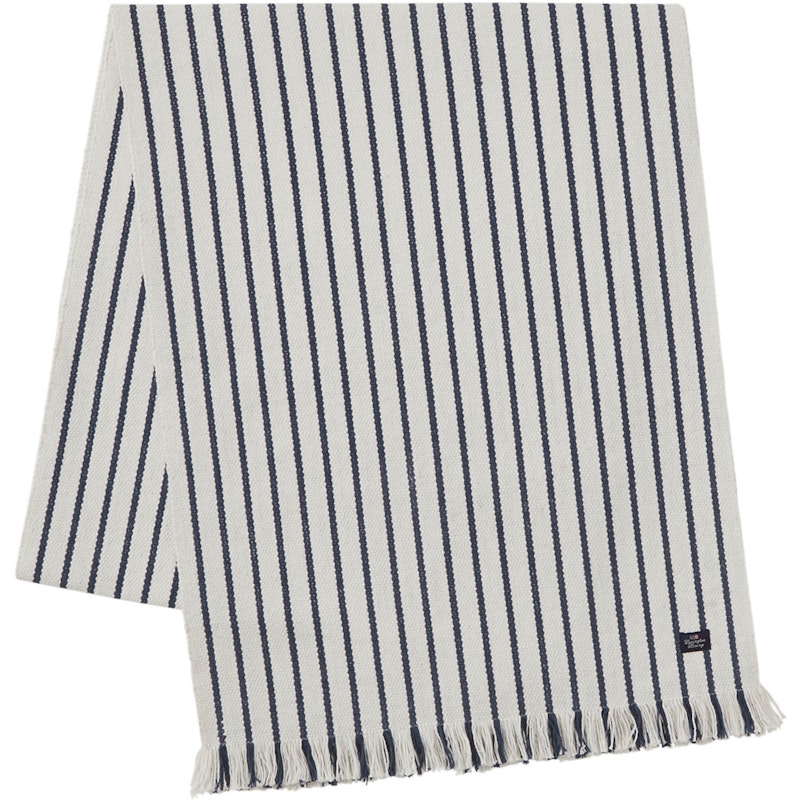 Table Runner With Fringes 50x250 cm, White/Navy