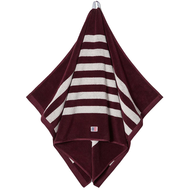 Striped Terry Towel 100x150 cm, Figs / Snow White