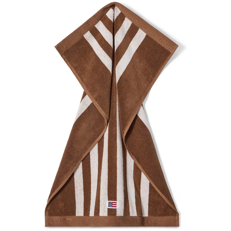 Striped Terry Towel 30x50 cm, Fudge / Snow White