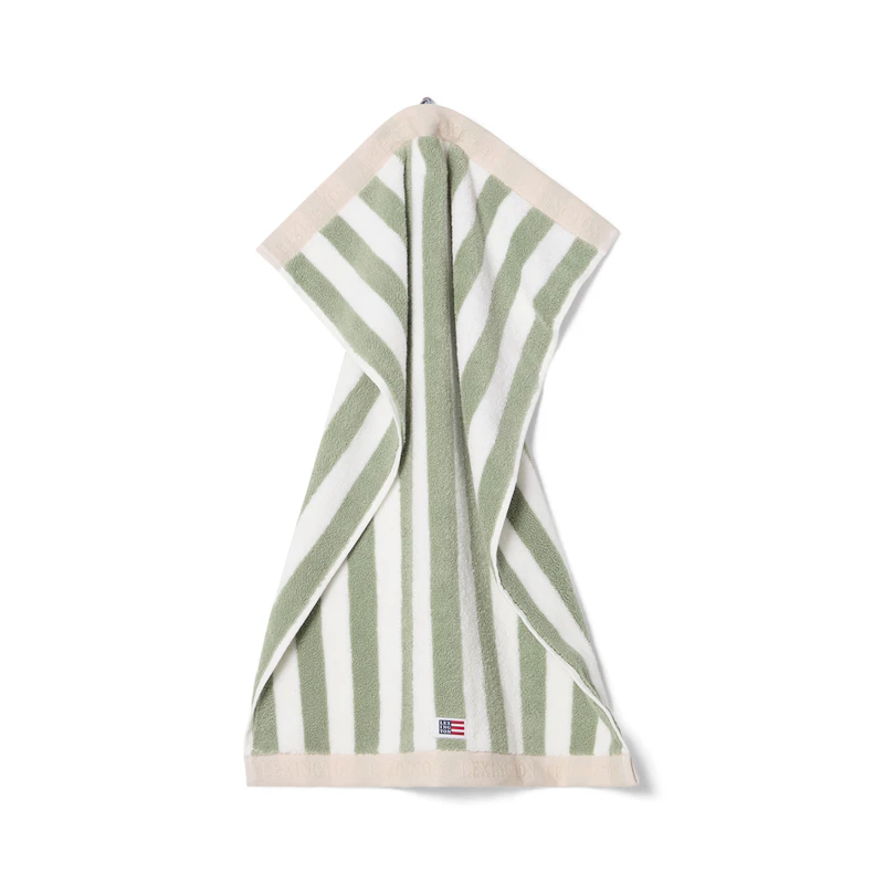 Towel 30x50 cm, Green / White / Moonbeam