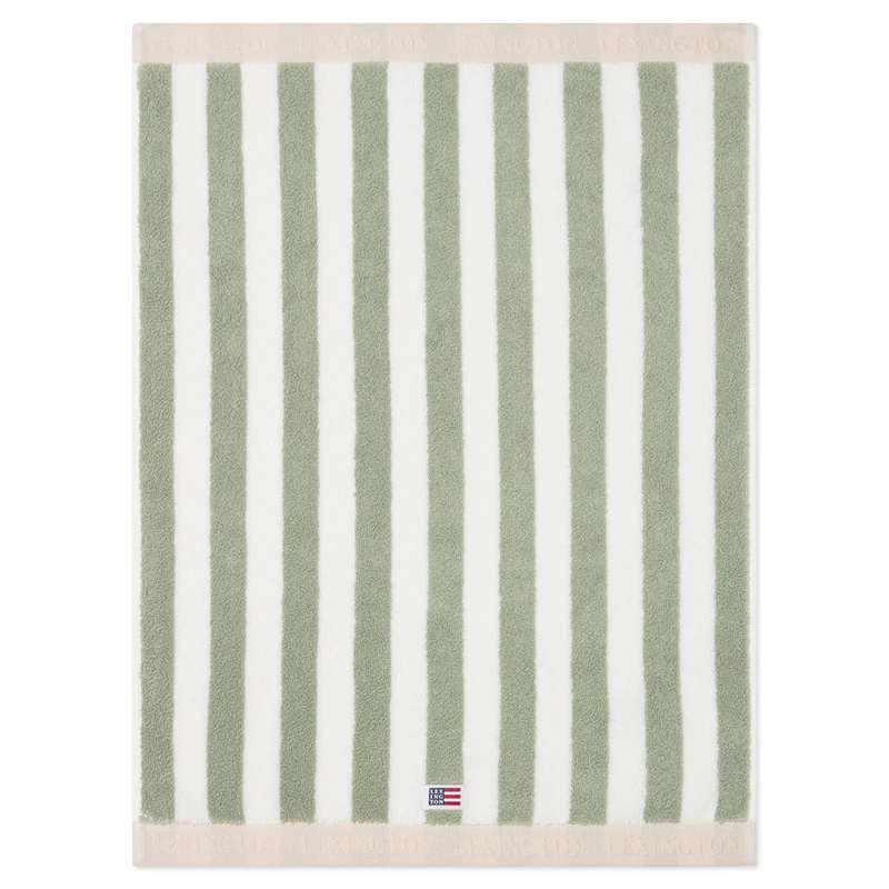 Towel 50x70 cm, Green / White / Moonbeam