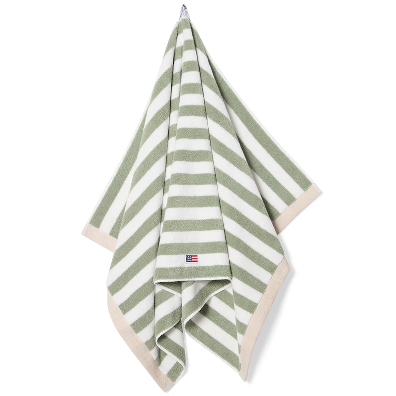 Towel 70x130 cm, Green / White / Moonbeam