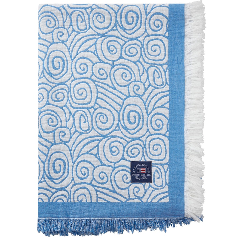 Wave Jacquard Bedspread 160x240 cm, Blue