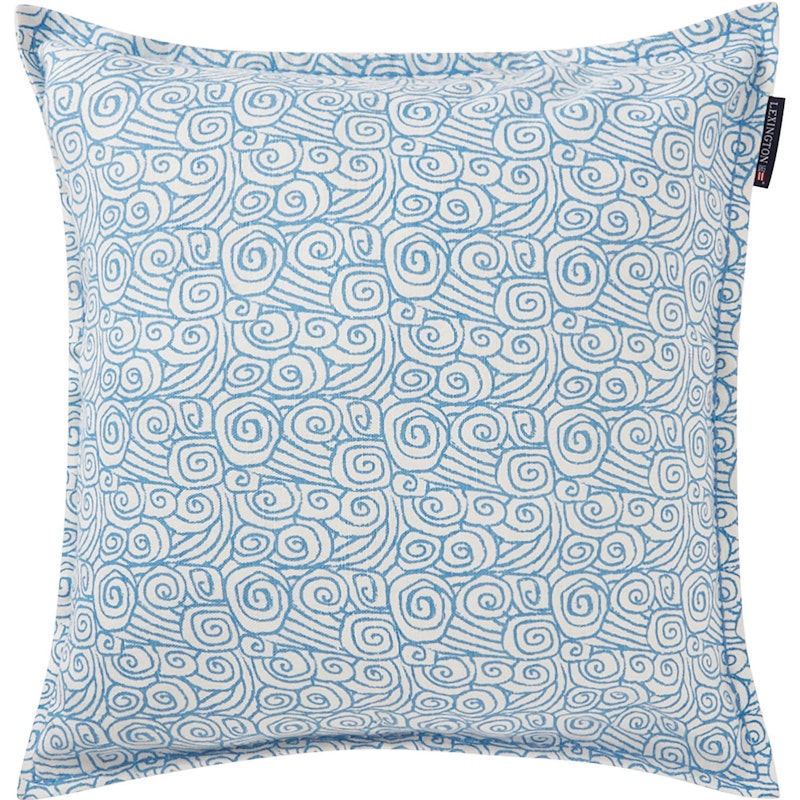 Waves Cushion Cover 50x50 cm, White/Blue